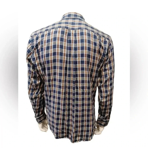 U.S. Polo Assn Brown Plaid Long Sleeve  Dress Shirt Size Medium - Picture 2 of 10